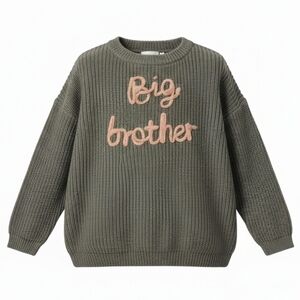 Big Brother Chunky Knit Sweater Olive Green 5T
